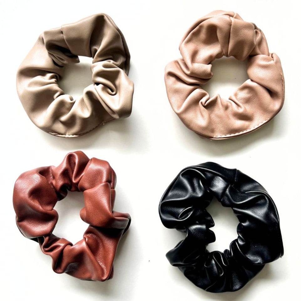 Vegan Leather Hair Scrunchie